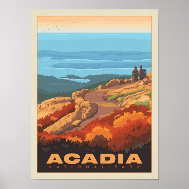 Poster Parque Nacional da Montanha cadillac Acadia, Minim (Frente)