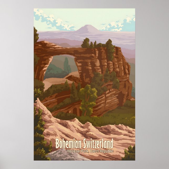 Poster Parque Nacional da Suíça Boêmia República Tcheca (Frente)