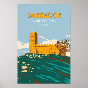 Poster Parque Nacional Dartmoor Igreja Brentor Inglaterra