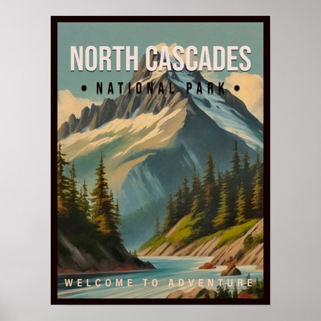 Poster Parque Nacional das Cascades do Norte, Washington  (Frente)