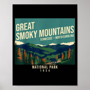 Poster Parque nacional das grandes montanhas fumegantes t
