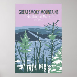 Poster Parque Nacional das Grandes Montanhas Fumosas Retr