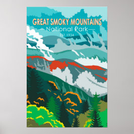 Poster Parque Nacional das Grandes Montanhas Fumosas Vint