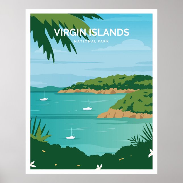 Poster Parque Nacional das Ilhas Virgens (Frente)