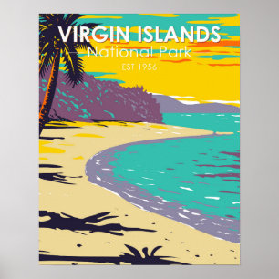 Poster Parque Nacional das Ilhas Virgens - Baía de Trunk