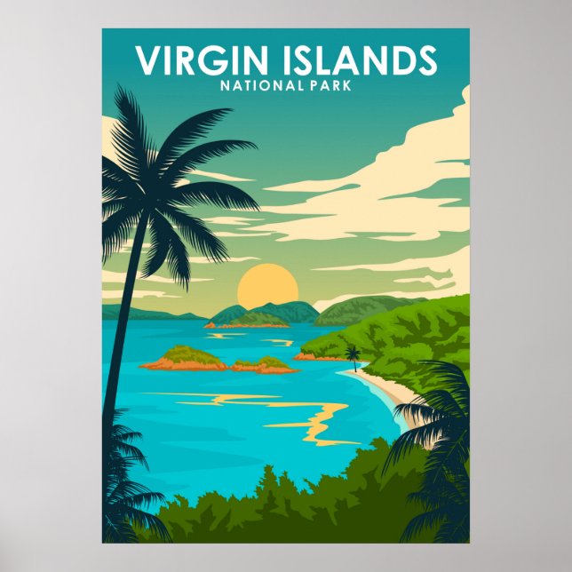 Poster Parque Nacional das Ilhas Virgens - Viagem (Frente)