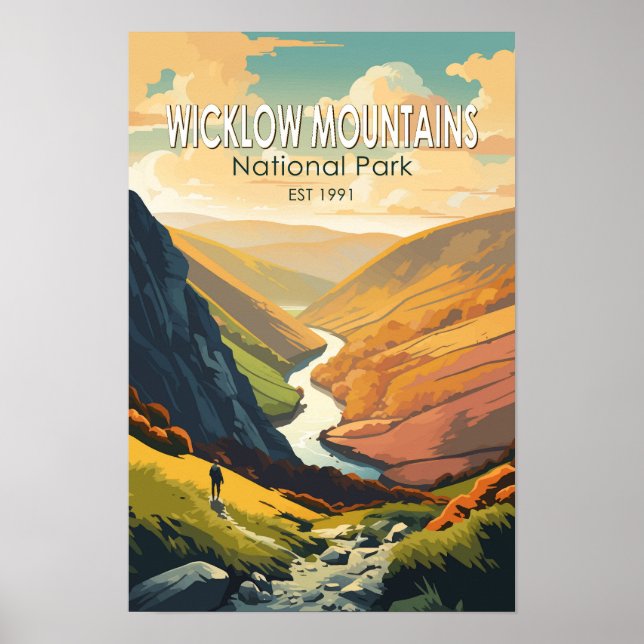 Poster Parque Nacional das Montanhas de Wicklow Arte de V (Frente)
