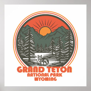 Poster Parque Nacional das Montanhas Grand Teton Wyoming