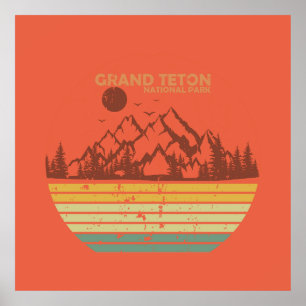 Poster Parque Nacional das montanhas Grand Teton Wyoming