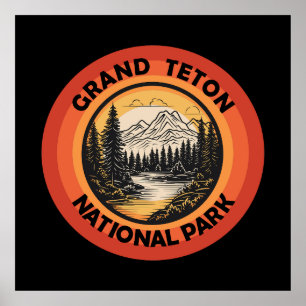 Poster Parque Nacional das montanhas Grand Teton Wyoming