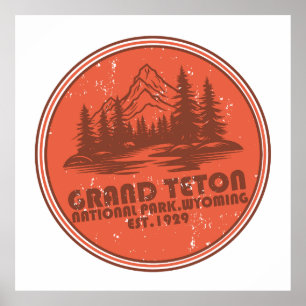 Poster Parque Nacional das Montanhas Grand Teton Wyoming