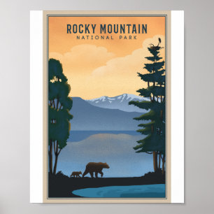 Poster Parque Nacional das Montanhas Rochosas Litho Traba