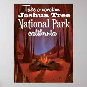 Pôster Parque nacional de árvore de Joshua, viagem de