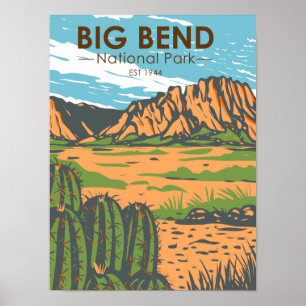 Poster Parque Nacional de Big Bend no deserto de Chihuahu