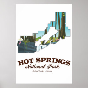 Poster Parque nacional de fontes termais, Condado de Garl