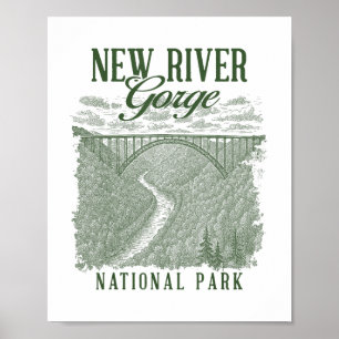 Poster Parque Nacional de New River Gorge que Viaja pela