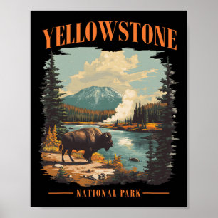 Poster Parque Nacional de Yellowstone Acampamento Hiking