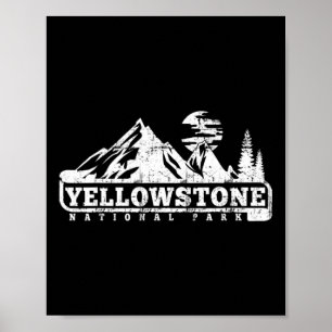 Poster Parque Nacional de Yellowstone Eu Amo Caminhar Vag