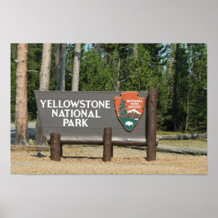 Pôster Parque nacional de Yellowstone, sinal, Wyoming,