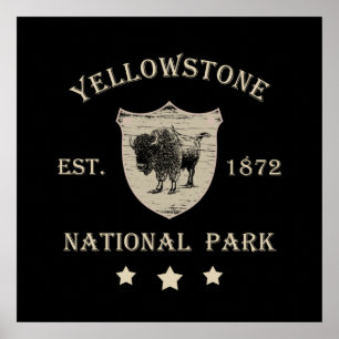 Poster Parque Nacional de Yellowstone Vintage