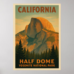 Poster Parque Nacional de Yosemite da Califórnia - Half D
