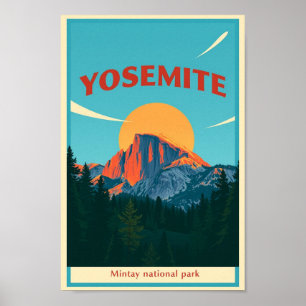 Poster Parque Nacional de Yosemite Half Dome Vintage