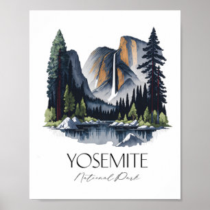 Poster Parque Nacional de Yosemite Legal Caminhada Aquare