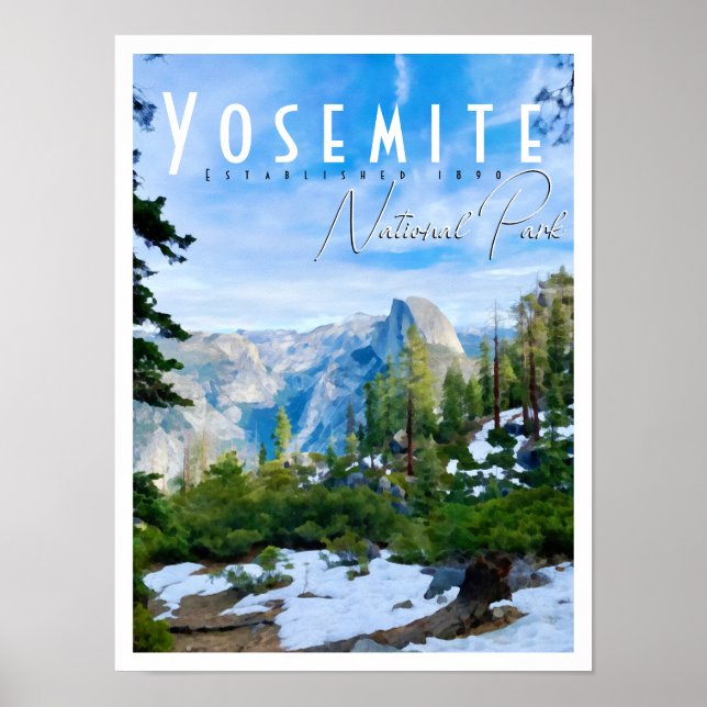 Poster Parque Nacional de Yosemite, Metade Dome (Frente)