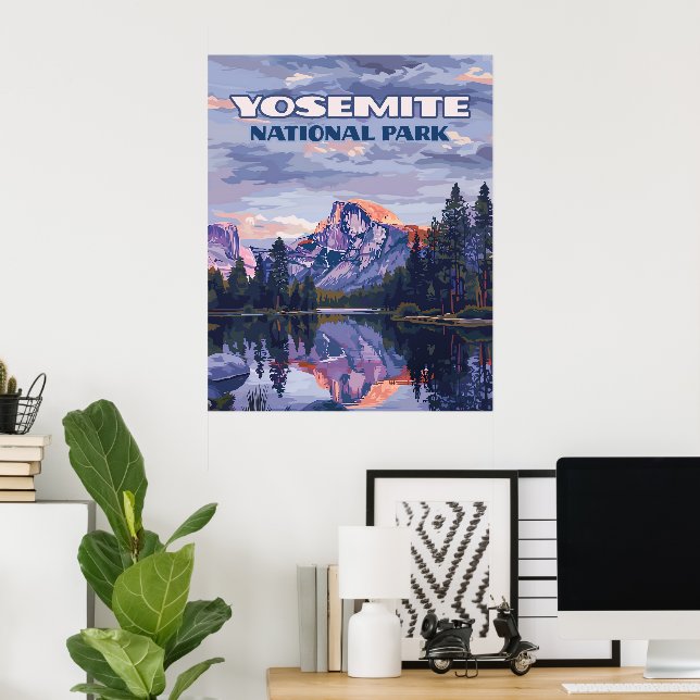 Poster Parque Nacional de Yosemite, Metade Dome, Califórn (Escritório em casa)