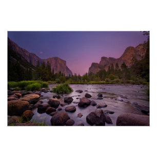 Pôster Parque nacional de Yosemite no crepúsculo