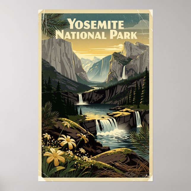 Poster Parque Nacional de Yosemite Retro (Frente)