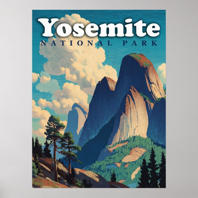 Poster Parque Nacional de Yosemite Vintage (Frente)