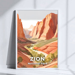 Poster Parque Nacional de Zion | Viagem Aquarela Vale