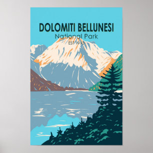 Poster Parque Nacional do Dolzegovina Bellunesi Itália Vi
