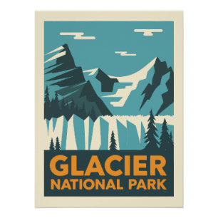 Pôster Parque Nacional do Glacier Vintage