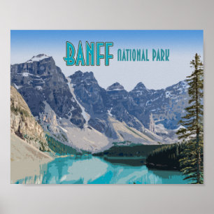 Poster Parque Nacional do Moraine Lake Banff Canada Vinta
