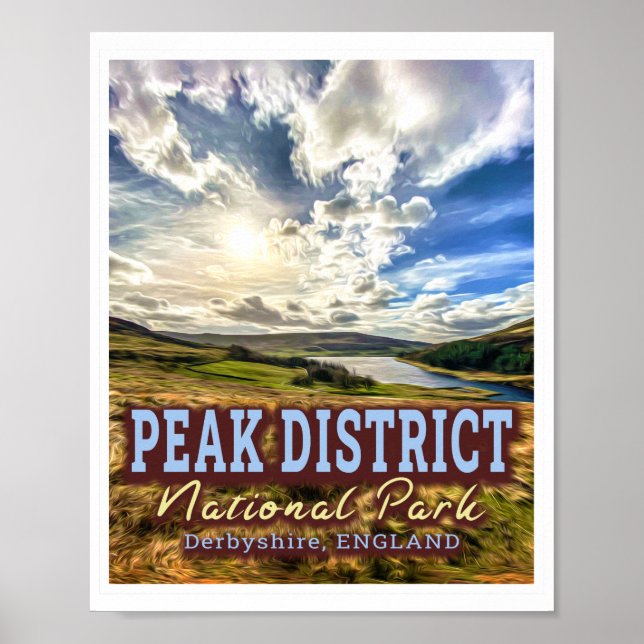 POSTER PARQUE NACIONAL DO PEADISTRICT - DERBYSHIRE ENGLAN (Frente)