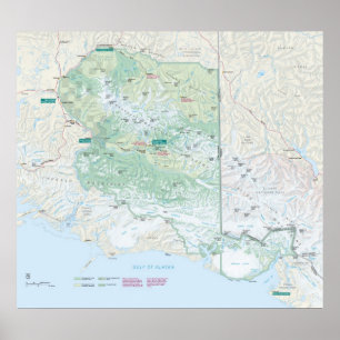 Poster Parque nacional do St. Elias de Wrangell