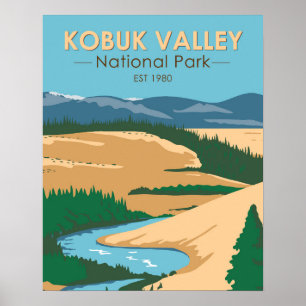 Poster Parque Nacional do Vale do Kobuk, Alaska Vintage