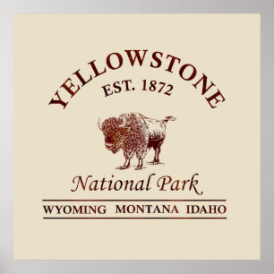 Poster Parque Nacional do Yellowstone Wyoming