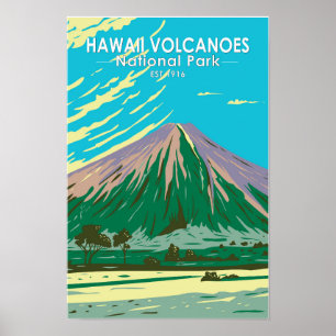 Poster Parque Nacional dos Vulcões do Havaí Mauna Loa Vin