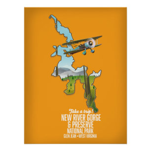 Pôster Parque Nacional e Reserva de New River Gorge.
