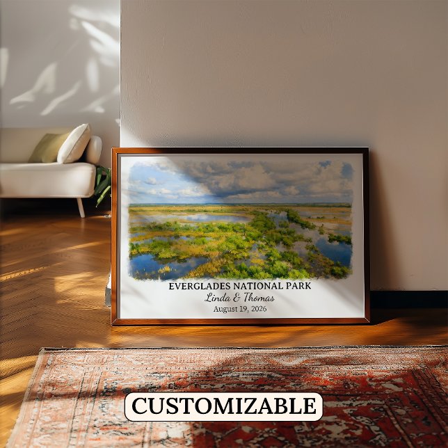 Poster Parque Nacional Everglades Flórida, Aquarela (Criador carregado)