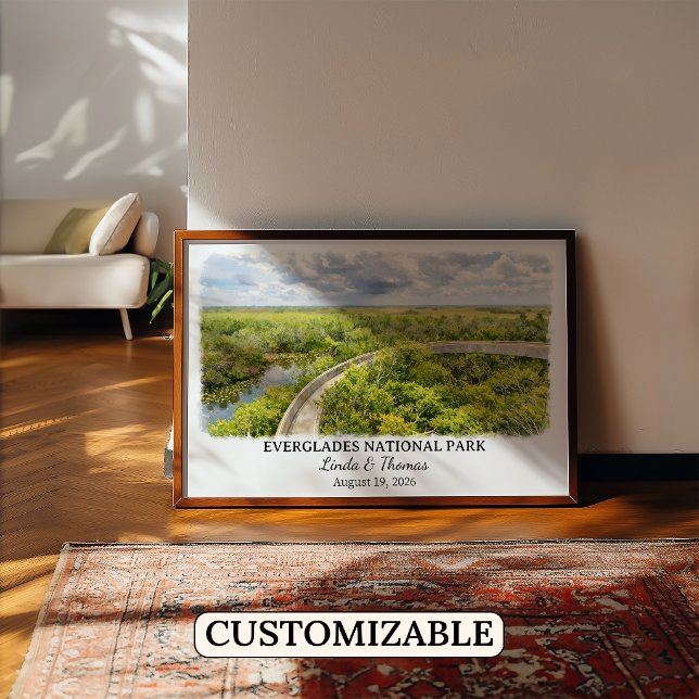 Poster Parque Nacional Everglades Flórida, Aquarela (Criador carregado)