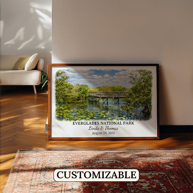 Poster Parque Nacional Everglades Flórida, Aquarela (Criador carregado)