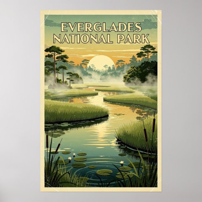Poster Parque Nacional Everglades Retro (Frente)