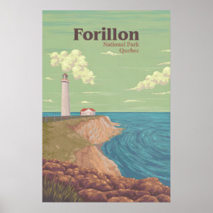 Poster Parque Nacional Forillon Quebec Canadá Cartaz de V