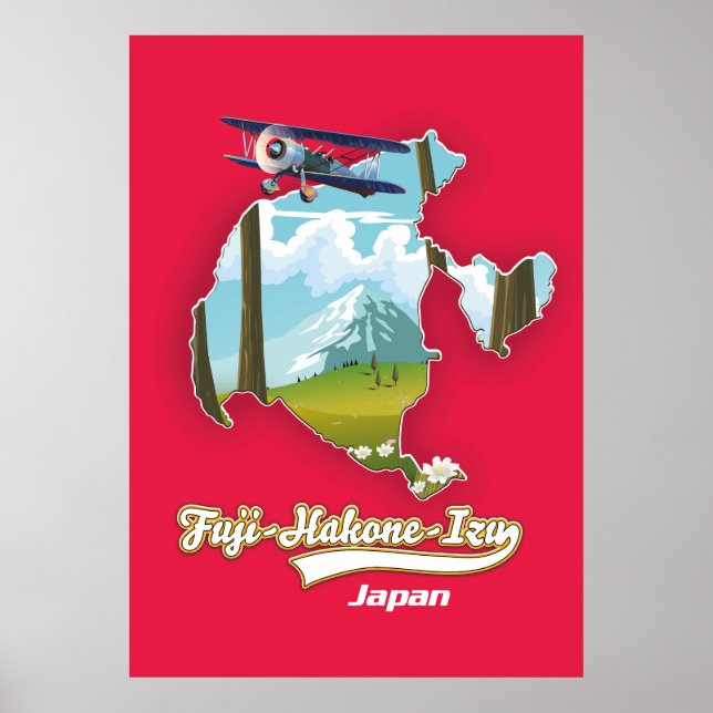 Poster parque nacional fuji hakone izu, mapa do japão (Frente)