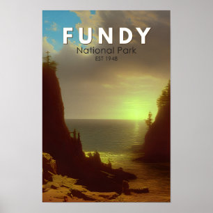 Poster Parque Nacional Fundy Canadá Arte Vintage
