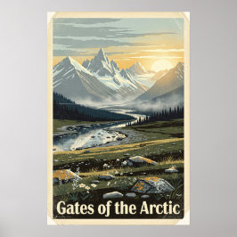 Poster Parque Nacional Gates of the Arctic Retro